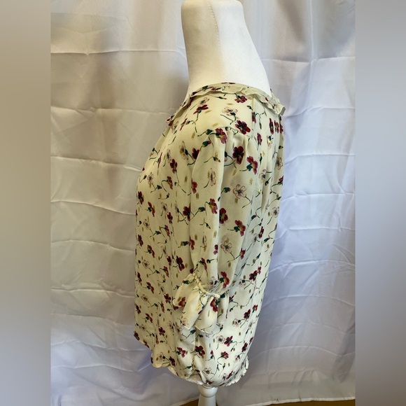 Jon & Anna Cream and Brown Flutter Sleeve Blouse - Picture 6 of 10
